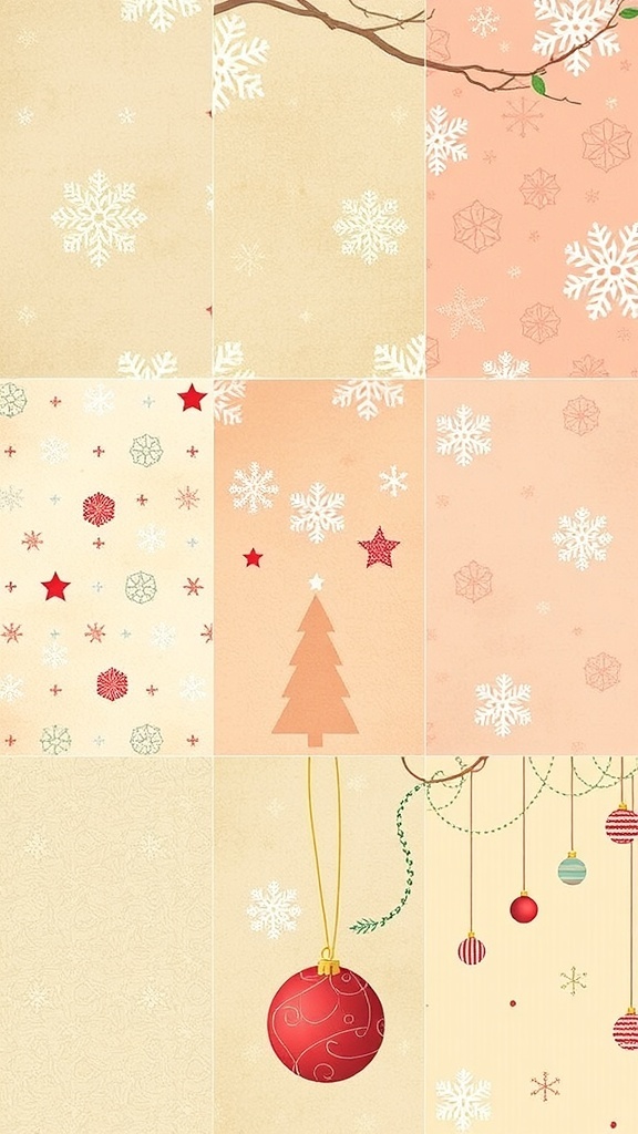 Vintage aesthetic Christmas wallpapers for iPhone showcasing classic holiday designs.